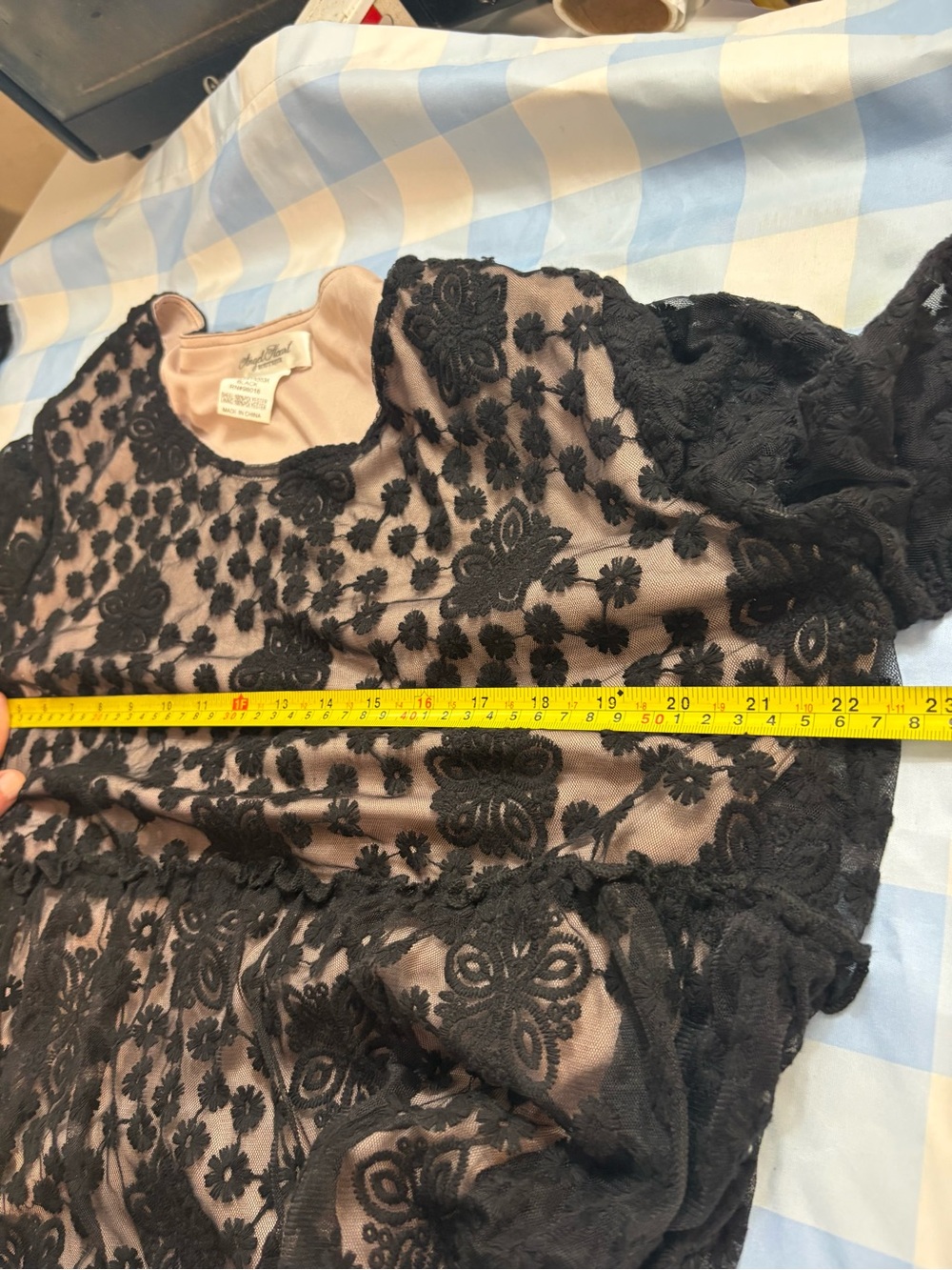 #Black Floral Lace Dress-Long Sleeve Tiered #FairyGoth #Sophisticated #Mystical - Picture 9 of 15